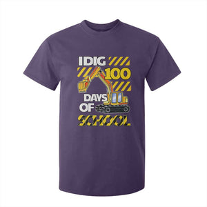 I Dig 100 Days Of School T Shirt For Kid Construction Vehicle Excavators TS11 Purple Print Your Wear