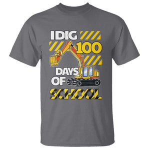 I Dig 100 Days Of School T Shirt Construction Vehicle Excavators TS11 Charcoal Print Your Wear