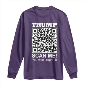 Funny Trump Dance QR Code Long Sleeve Shirt Scan Me You Won't Regret It TS11 Purple Print Your Wear