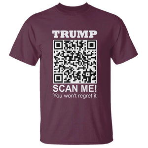 Funny Trump Dance QR Code T Shirt Scan Me You Won't Regret It TS11 Maroon Print Your Wear