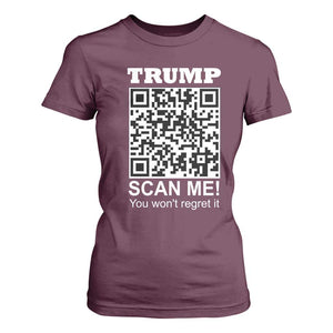 Funny Trump Dance QR Code T Shirt For Women Scan Me You Won't Regret It TS11 Maroon Print Your Wear