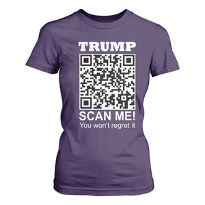 Funny Trump Dance QR Code T Shirt For Women Scan Me You Won't Regret It TS11 Purple Print Your Wear