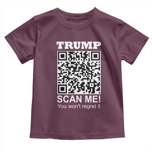 Funny Trump Dance QR Code Toddler T Shirt Scan Me You Won't Regret It TS11 Maroon Print Your Wear