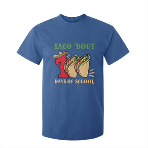 Funny Taco 'Bout 100 Days Of School T Shirt For Kid Sombrero Mexican Teachers TS11 Royal Blue Print Your Wear