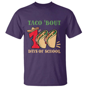 Funny Taco 'Bout 100 Days Of School T Shirt Sombrero Mexican Teachers TS11 Purple Print Your Wear