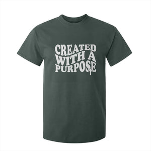 Created With A Purpose Christian T Shirt For Kid Inspirational Religious Bible Verse TS11 Dark Forest Green Print Your Wear