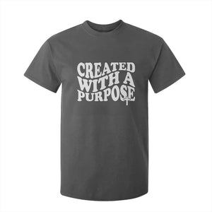 Created With A Purpose Christian T Shirt For Kid Inspirational Religious Bible Verse TS11 Dark Heather Print Your Wear