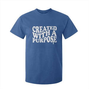 Created With A Purpose Christian T Shirt For Kid Inspirational Religious Bible Verse TS11 Royal Blue Print Your Wear