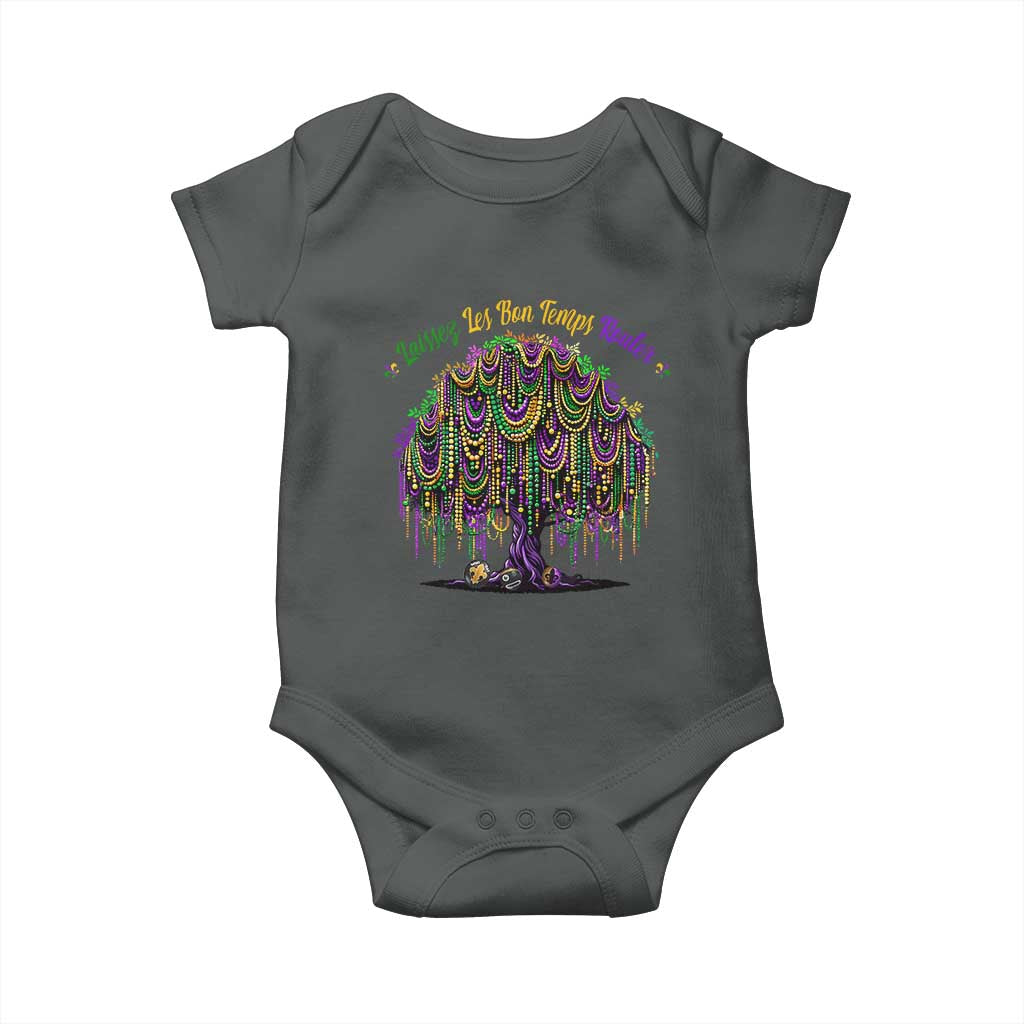 Funny Mardi Gras Bead Tree Carnival New Orleans Coconut Baby Onesie TS11 Dark Heather Print Your Wear