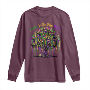 Funny Mardi Gras Bead Tree Carnival New Orleans Coconut Long Sleeve Shirt TS11 Maroon Print Your Wear