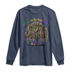 Funny Mardi Gras Bead Tree Carnival New Orleans Coconut Long Sleeve Shirt TS11 Navy Print Your Wear