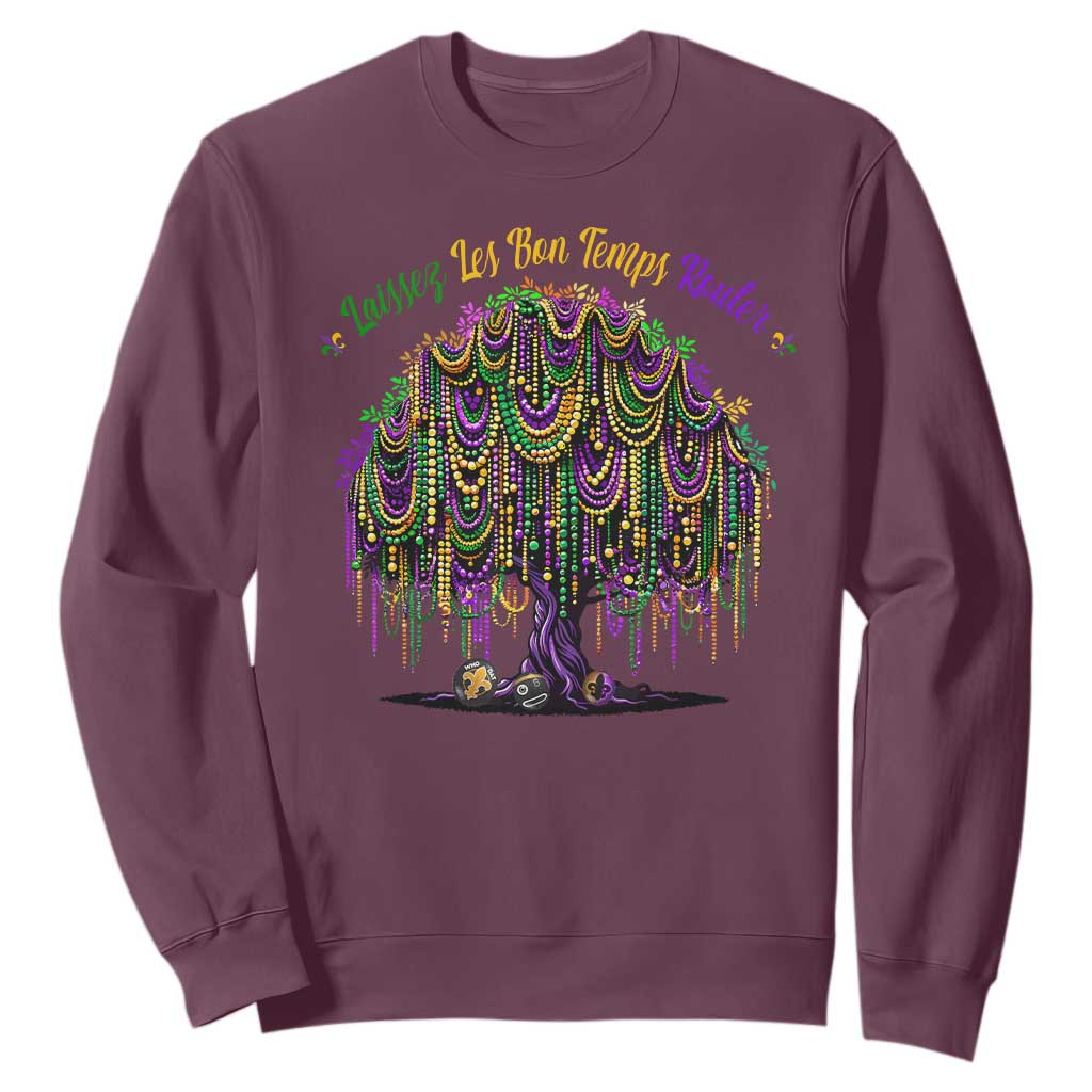 Funny Mardi Gras Bead Tree Carnival New Orleans Coconut Sweatshirt TS11 Maroon Print Your Wear