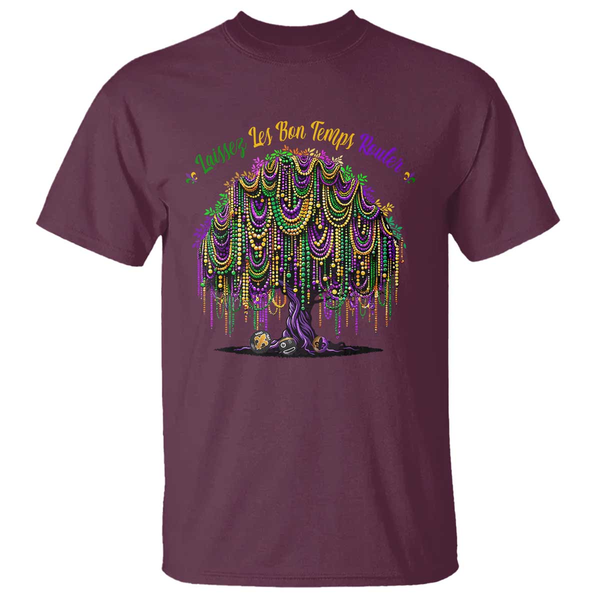 Funny Mardi Gras Bead Tree Carnival New Orleans Coconut T Shirt TS11 Maroon Print Your Wear