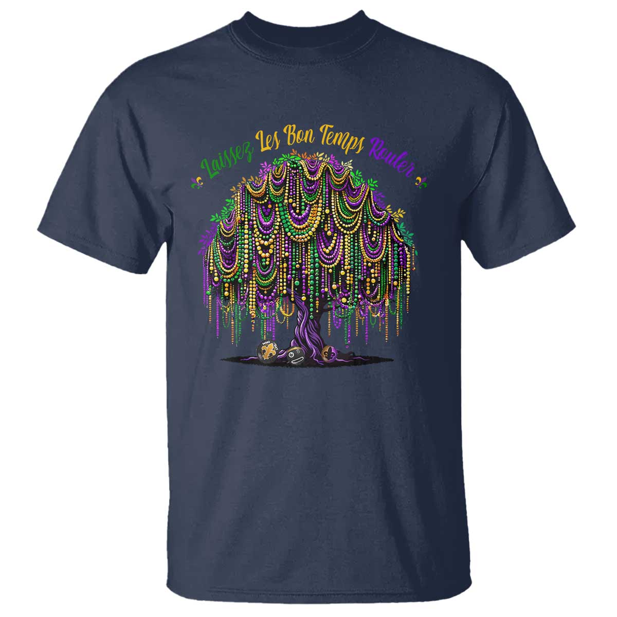 Funny Mardi Gras Bead Tree Carnival New Orleans Coconut T Shirt TS11 Navy Print Your Wear