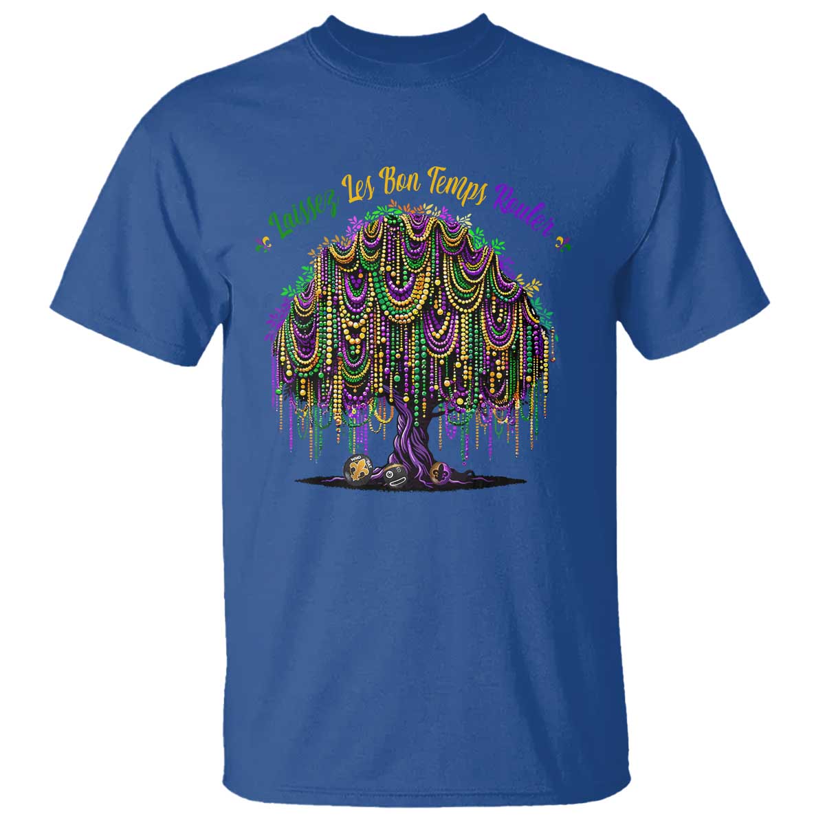 Funny Mardi Gras Bead Tree Carnival New Orleans Coconut T Shirt TS11 Royal Blue Print Your Wear
