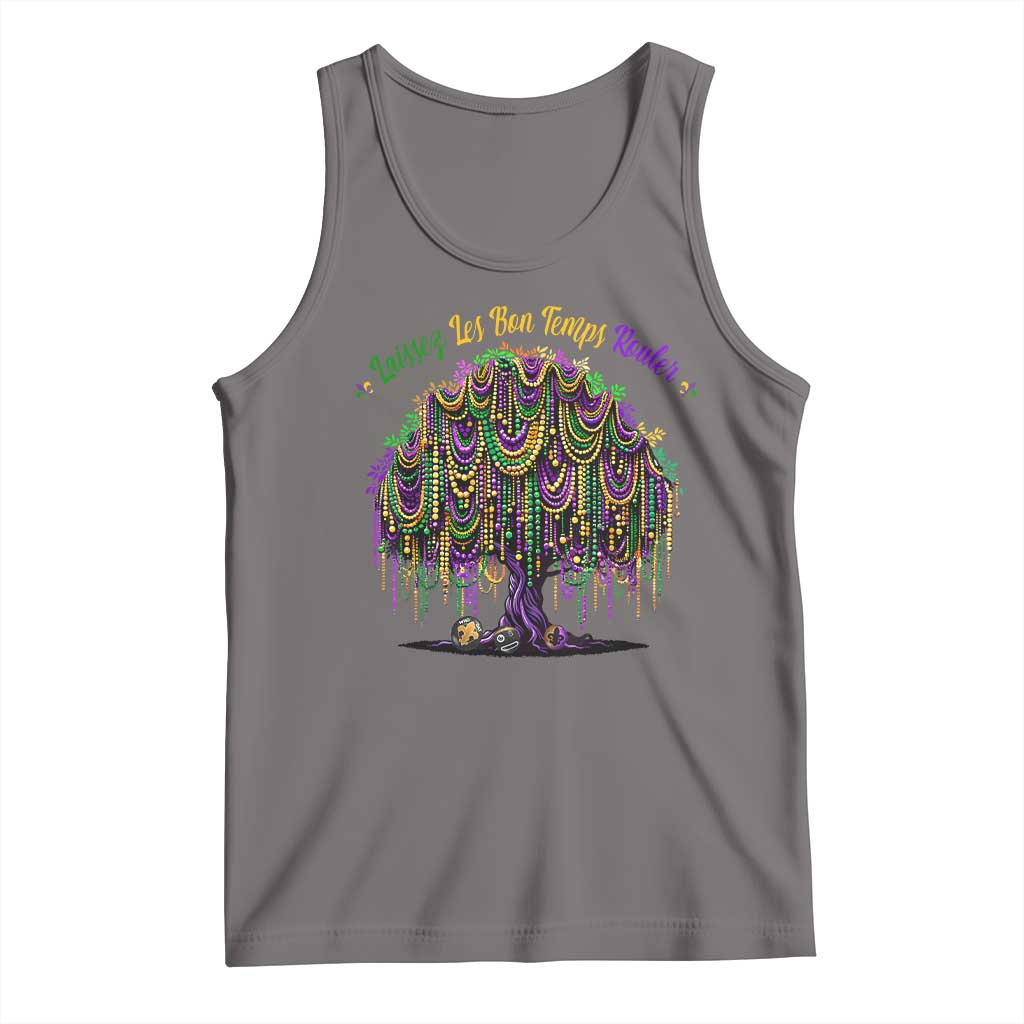 Funny Mardi Gras Bead Tree Carnival New Orleans Coconut Tank Top TS11 Deep Heather Print Your Wear