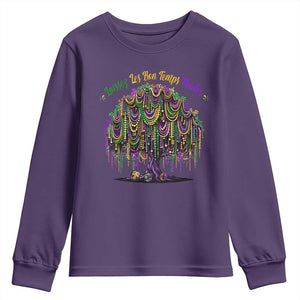 Funny Mardi Gras Bead Tree Carnival New Orleans Coconut Youth Sweatshirt TS11 Purple Print Your Wear