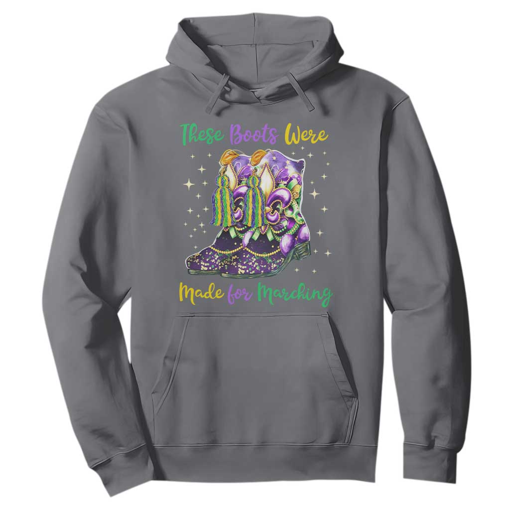 Funny Mardi Gras Hoodie These Boots Were Made For Marching TS11 Charcoal Print Your Wear