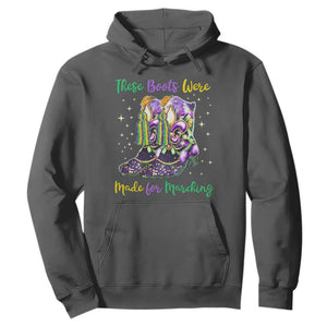 Funny Mardi Gras Hoodie These Boots Were Made For Marching TS11 Dark Heather Print Your Wear