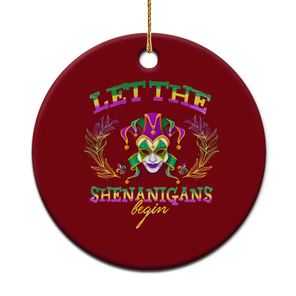 Funny Mardi Gras Ceramic Ornament Let The Shenanigans Begin Jester Hat TS11 1pc Red Print Your Wear