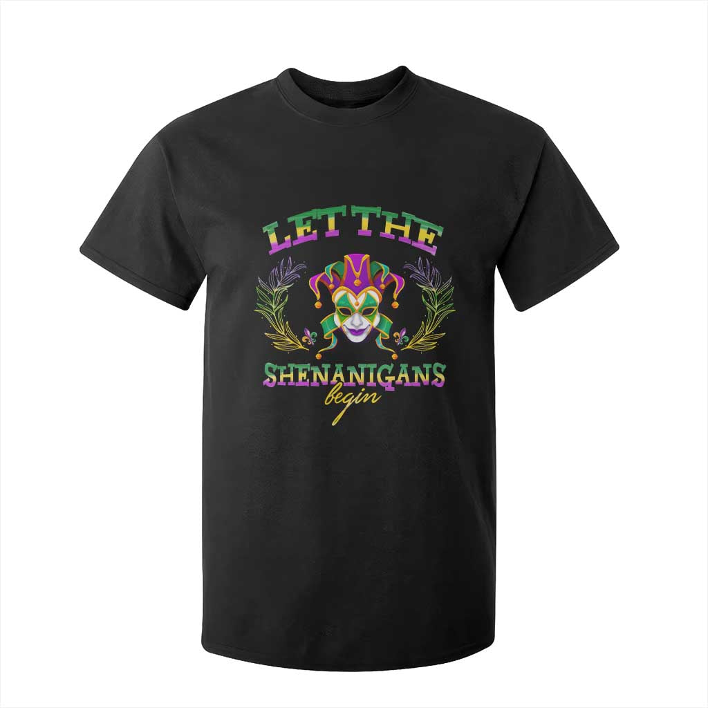 Funny Mardi Gras T Shirt For Kid Let The Shenanigans Begin Jester Hat TS11 Black Print Your Wear