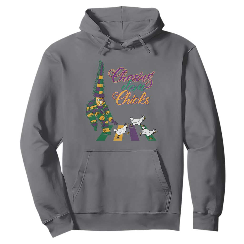 Funny Courir De Mardi Gras Hoodie Chasing Dem Chicks Carnival TS11 Charcoal Print Your Wear