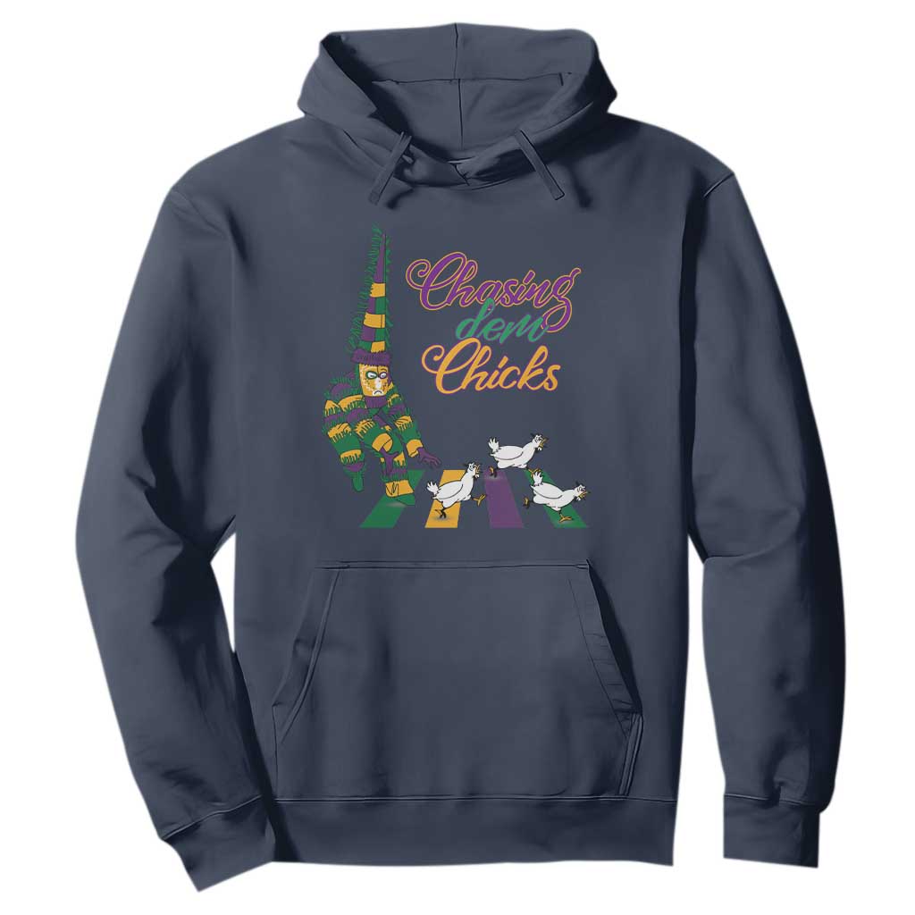 Funny Courir De Mardi Gras Hoodie Chasing Dem Chicks Carnival TS11 Navy Print Your Wear