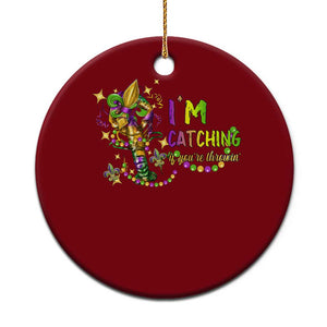 Funny I'm Catchin' If You're Throwin' Mardi Gras Ceramic Ornament Crawfish Beads Fleur De Lys TS11 1pc Red Print Your Wear
