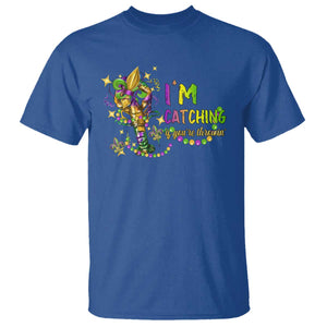 Funny I'm Catchin' If You're Throwin' Mardi Gras T Shirt Crawfish Beads Fleur De Lys TS11 Royal Blue Print Your Wear