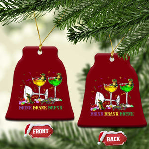 Funny Mardi Gras Drinking Ceramic Ornament Drink Drank Drunk Glass Of Wine Alligators TS11 Print Your Wear
