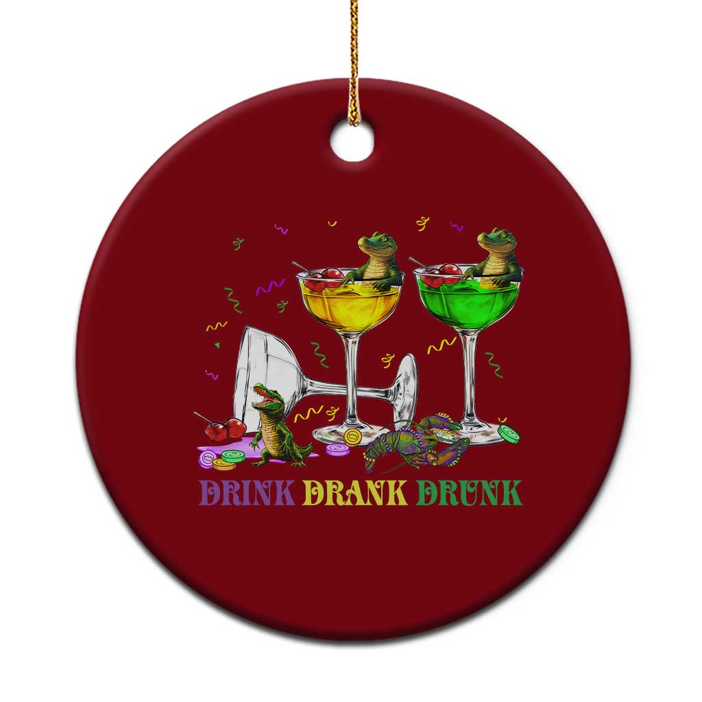 Funny Mardi Gras Drinking Ceramic Ornament Drink Drank Drunk Glass Of Wine Alligators TS11 1pc Red Print Your Wear