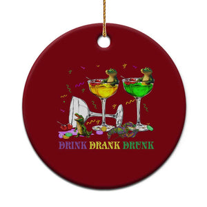 Funny Mardi Gras Drinking Ceramic Ornament Drink Drank Drunk Glass Of Wine Alligators TS11 1pc Red Print Your Wear