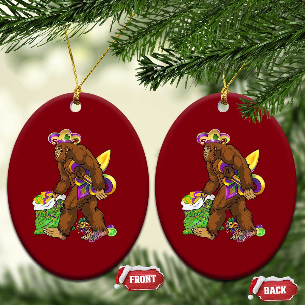 Funny Bigfoot Carnival Mardi Gras Party Ceramic Ornament TS11 Print Your Wear