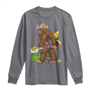 Funny Bigfoot Carnival Mardi Gras Party Long Sleeve Shirt TS11 Charcoal Print Your Wear