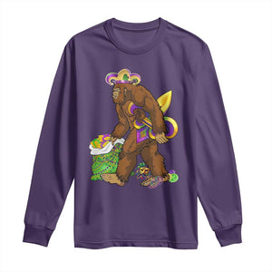 Funny Bigfoot Carnival Mardi Gras Party Long Sleeve Shirt TS11 Purple Print Your Wear