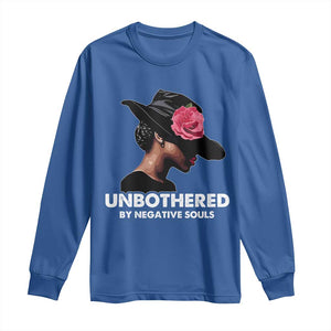 Funny African American Long Sleeve Shirt Unbothered By Negative Souls TS11 Royal Blue Print Your Wear