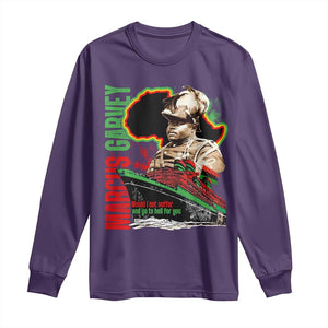 Marcus Garvey Long Sleeve Shirt Would I Not Suffer And Go To Hell For You Black History Month TS11 Purple Print Your Wear