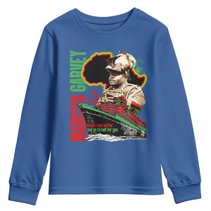 Marcus Garvey Youth Sweatshirt Would I Not Suffer And Go To Hell For You Black History Month TS11 Royal Blue Print Your Wear