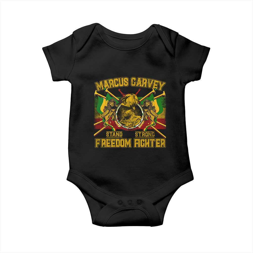Marcus Garvey Baby Onesie Stand Strong Freedom Fighter Black History Month TS11 Black Print Your Wear