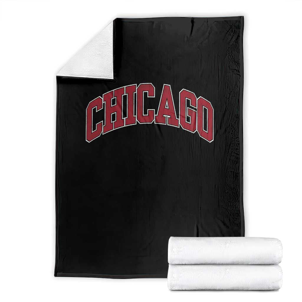 Chicago Pride Illinois IL Vintage Sports Basketball Red Design Throw Blanket TS11 Black Print Your Wear