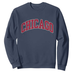 Chicago Pride Illinois IL Vintage Sports Basketball Red Design Sweatshirt TS11 Navy Print Your Wear