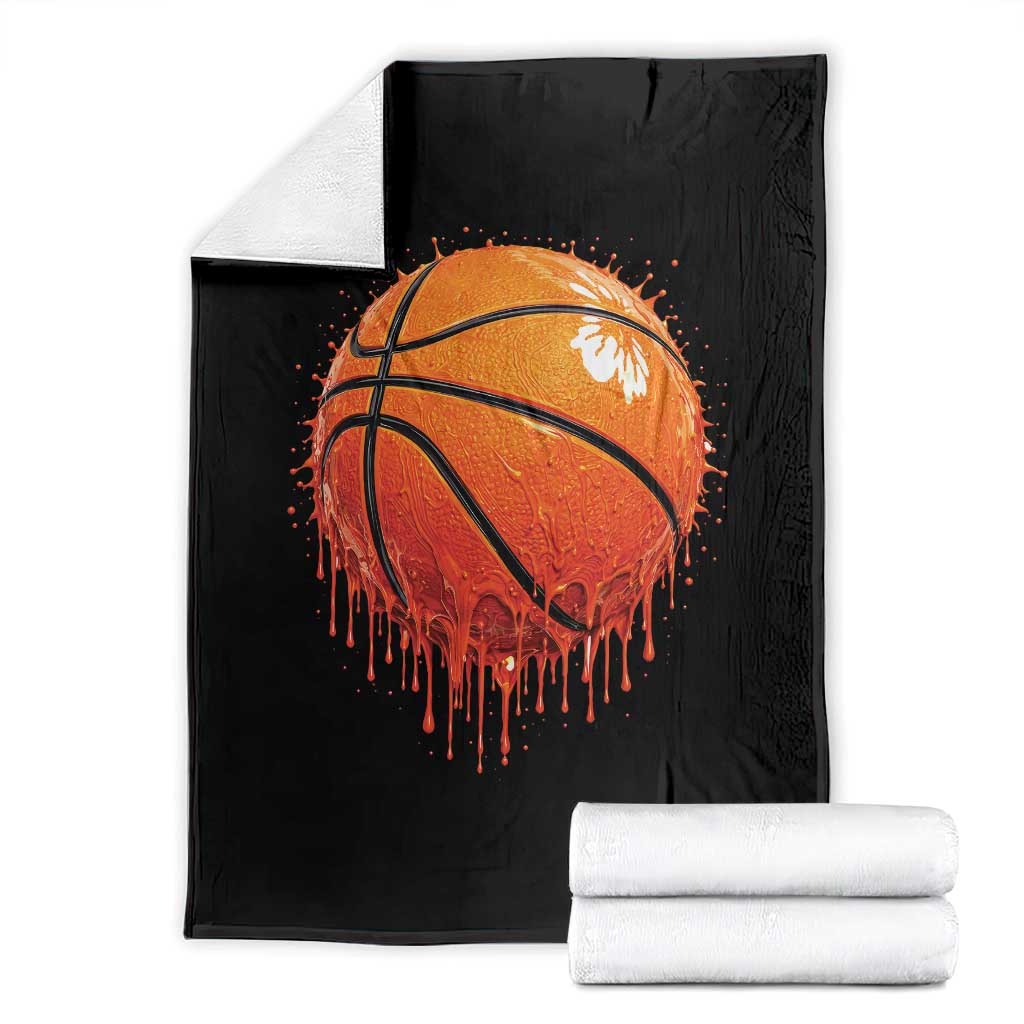 Funny Basketball Drip Splash Graphic Throw Blanket TS11 Black Print Your Wear
