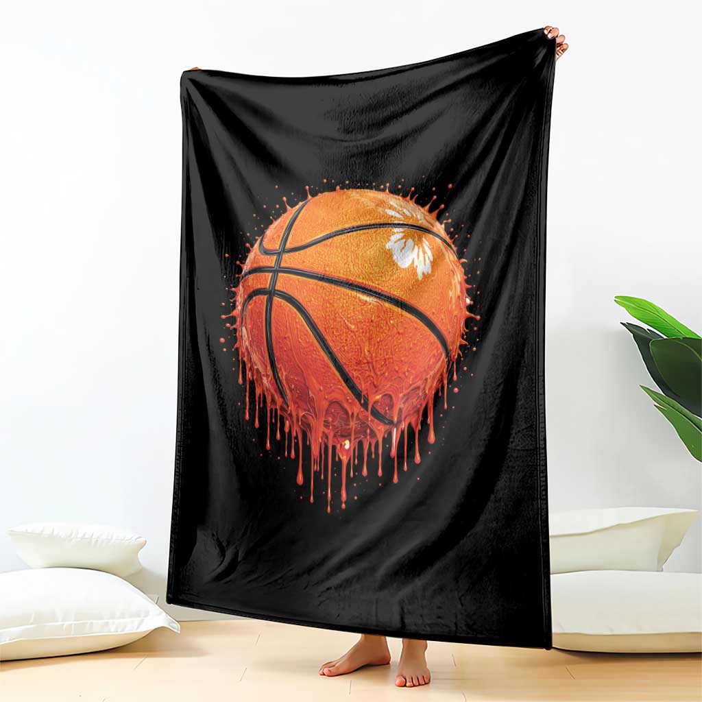 Funny Basketball Drip Splash Graphic Throw Blanket TS11 Print Your Wear