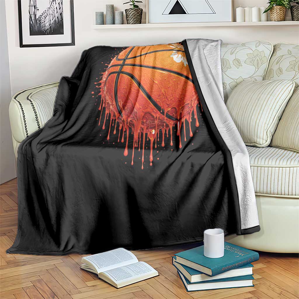 Funny Basketball Drip Splash Graphic Throw Blanket TS11 Print Your Wear