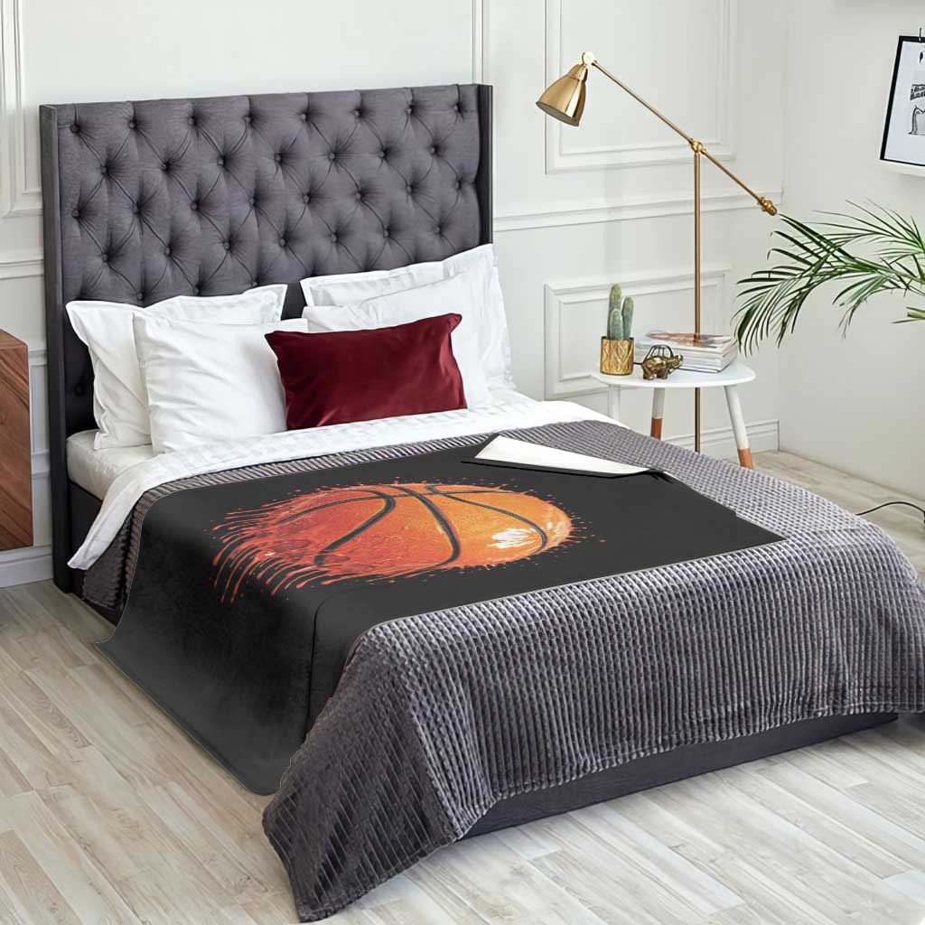 Funny Basketball Drip Splash Graphic Throw Blanket TS11 Print Your Wear