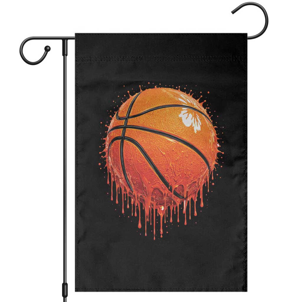 Funny Basketball Drip Splash Graphic Garden Flag TS11 Black Print Your Wear