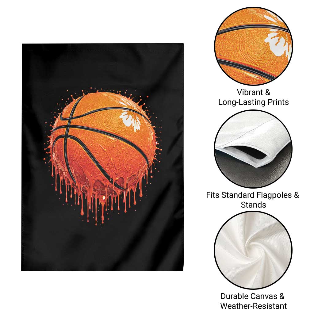 Funny Basketball Drip Splash Graphic Garden Flag TS11 Print Your Wear
