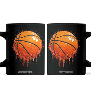 Funny Basketball Drip Splash Graphic Coffee Mug TS11 Black Print Your Wear