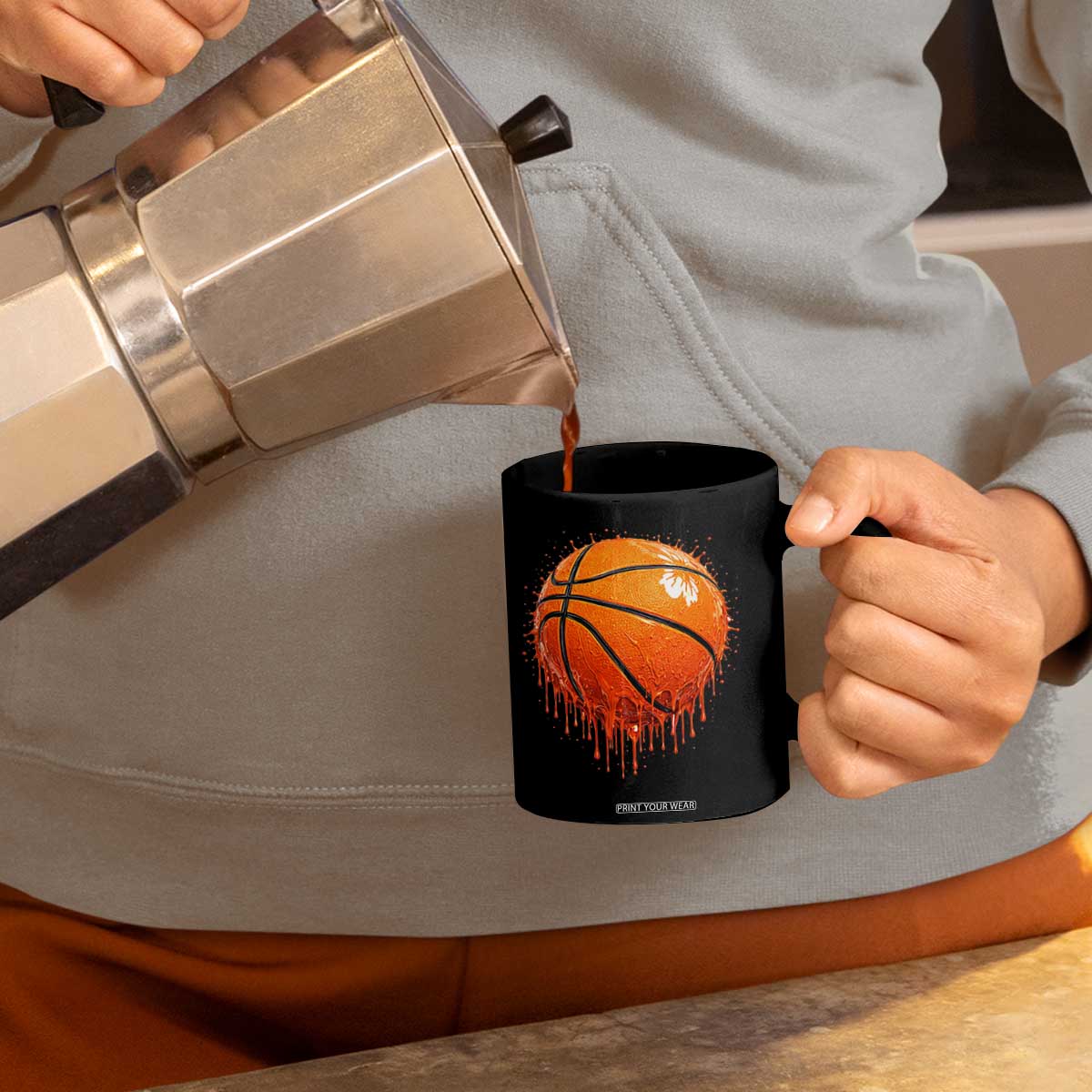 Funny Basketball Drip Splash Graphic Coffee Mug TS11 Print Your Wear