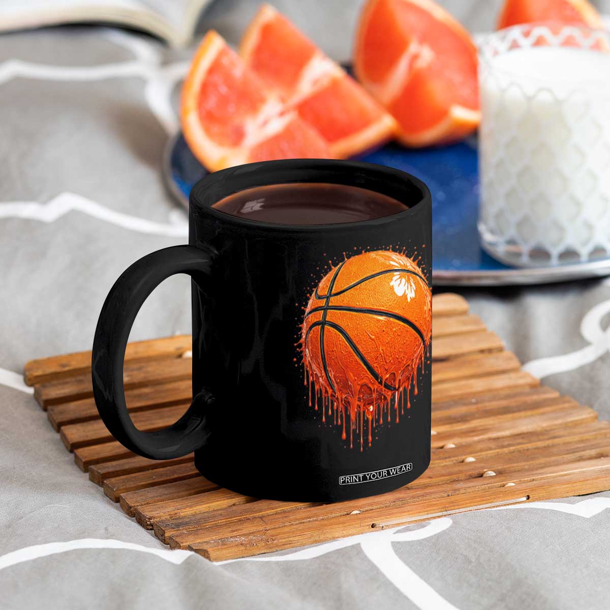Funny Basketball Drip Splash Graphic Coffee Mug TS11 Print Your Wear